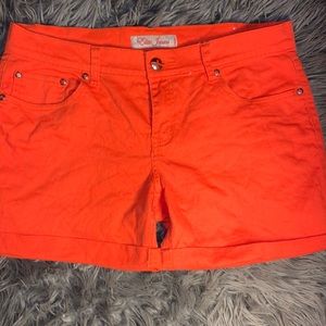 Orange “Elite Jeans” 5’’ jean shorts